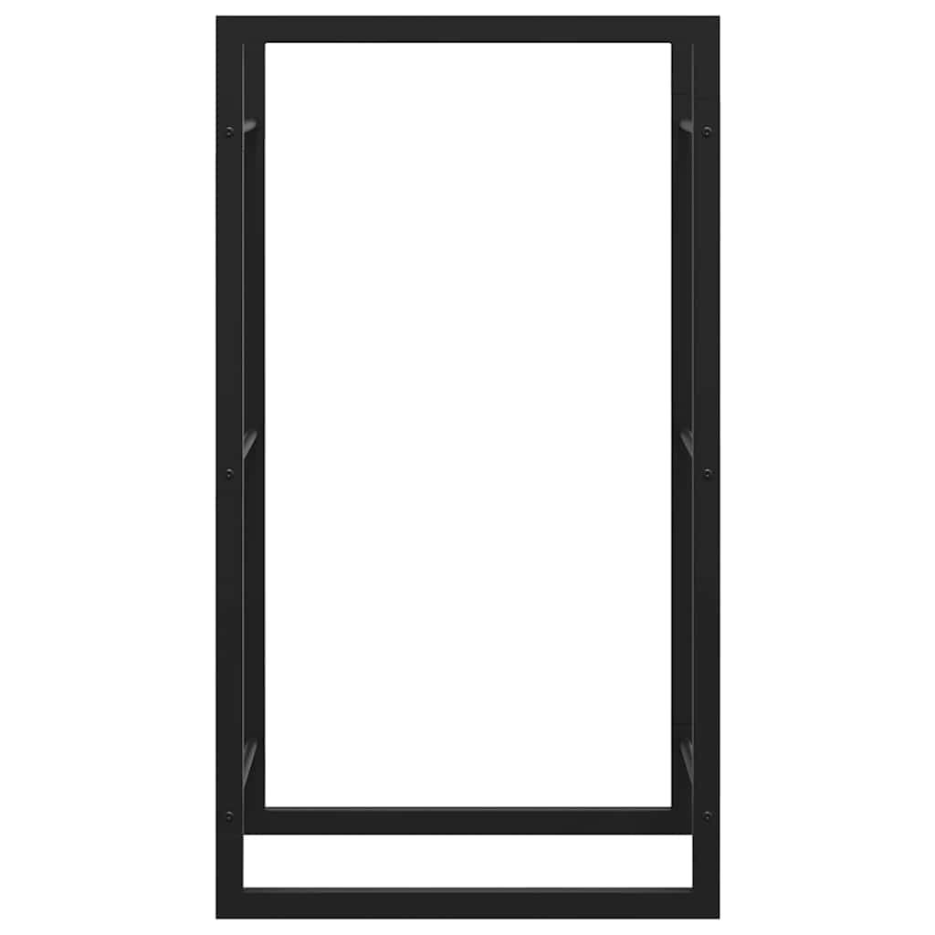 Brennholzregal Mattschwarz 50x28x94 cm Stahl