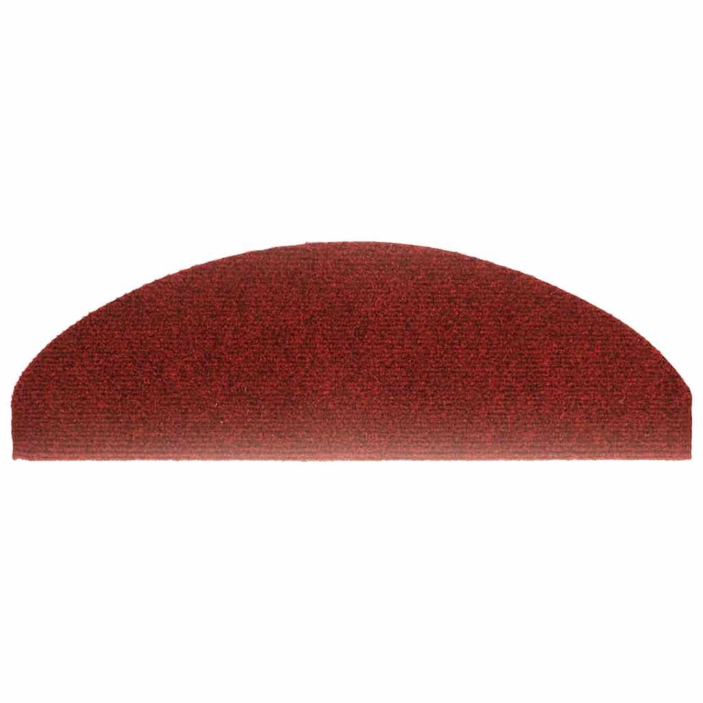 15-tlg Selbstklebende Treppenmatten Nadelvlies 65x21x4cm Rot