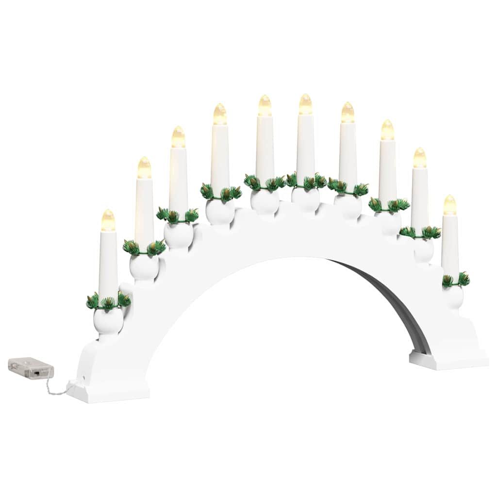 Weihnachtskerzenbogen mit 10 LED Kerzen Weiß 47 x 5 x 29 cm