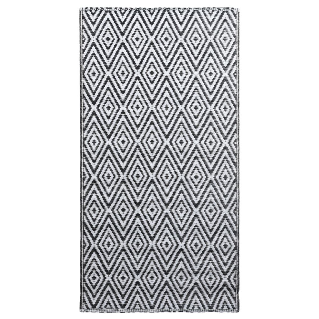 Outdoor-Teppich ARAKIL Weiß und Schwarz 120x180 cm PP
