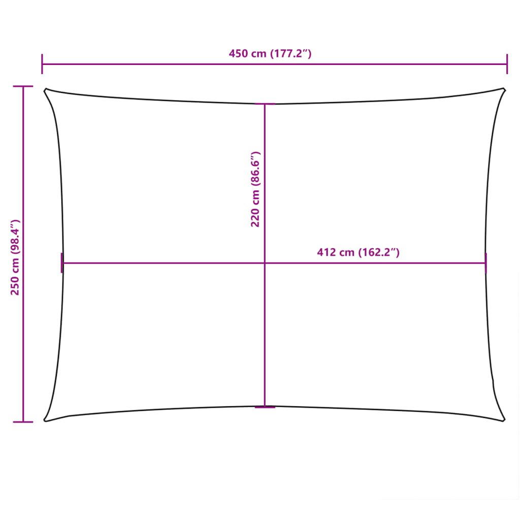 Sonnensegel Oxford-Gewebe Rechteckig 2,5x4,5 m Anthrazit