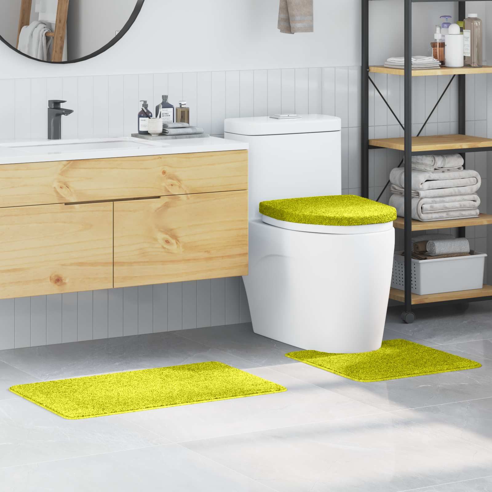 Anti-Rutsch Badematten-Set 3 pcs Grün PP