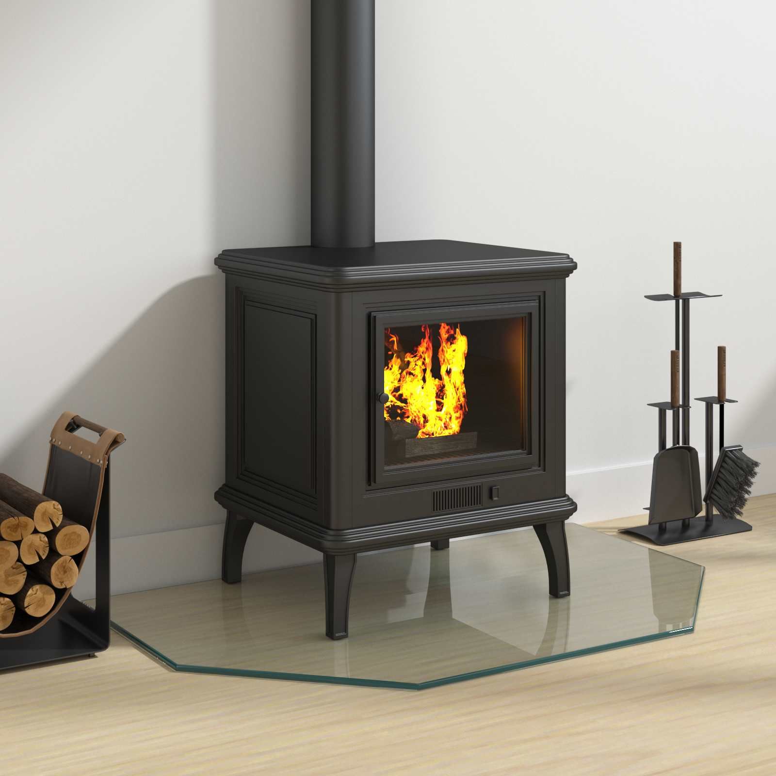 Feuerstelle Glasplatte Transparent 80 x 50 cm Glas