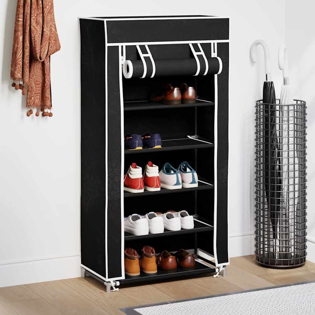 Schuhschrank Schuhregal Schuhablage 5 Schicht 58x28x106 cm Schwarz