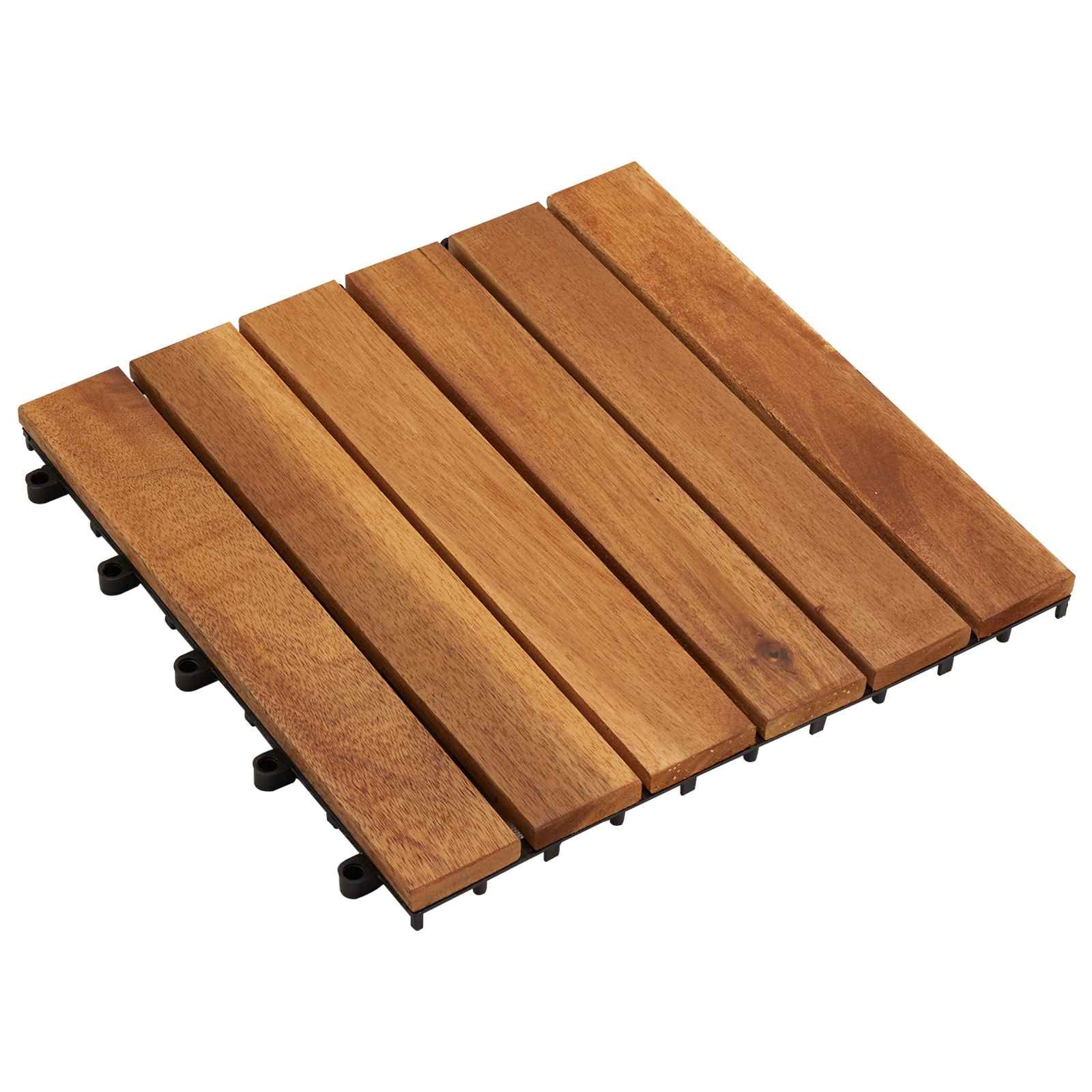 Terrassenfliese 20 pcs Braun 30 x 30 cm Akazien-Hartholz