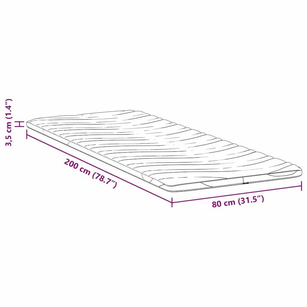 Matratzenauflage Weiß 80 x 200 cm Strickstoff
