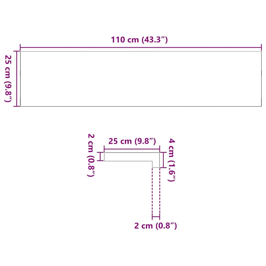 Treppenstufen 8 Stk. Braun-Schwarz 110x25x2 cm Massivholz Eiche