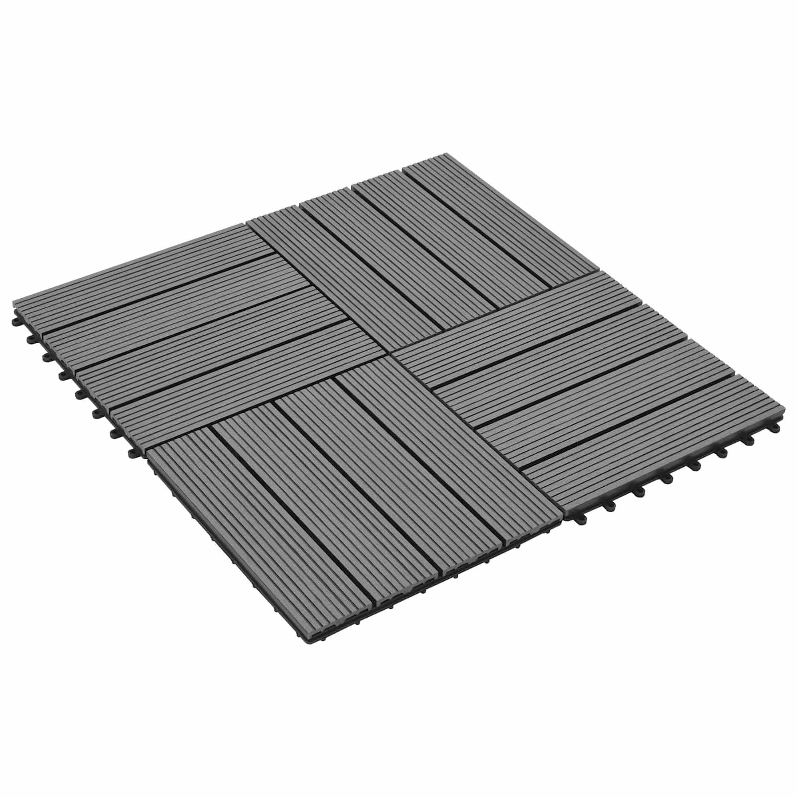 Terrassenfliese 22 stk. Grau 30 x 30 cm WPC