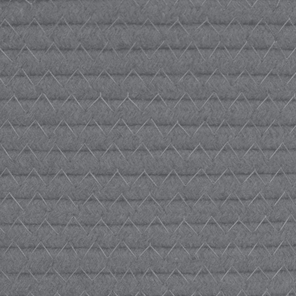 Aufbewahrungskorb Grau und Weiß Ø49x65 cm Baumwolle