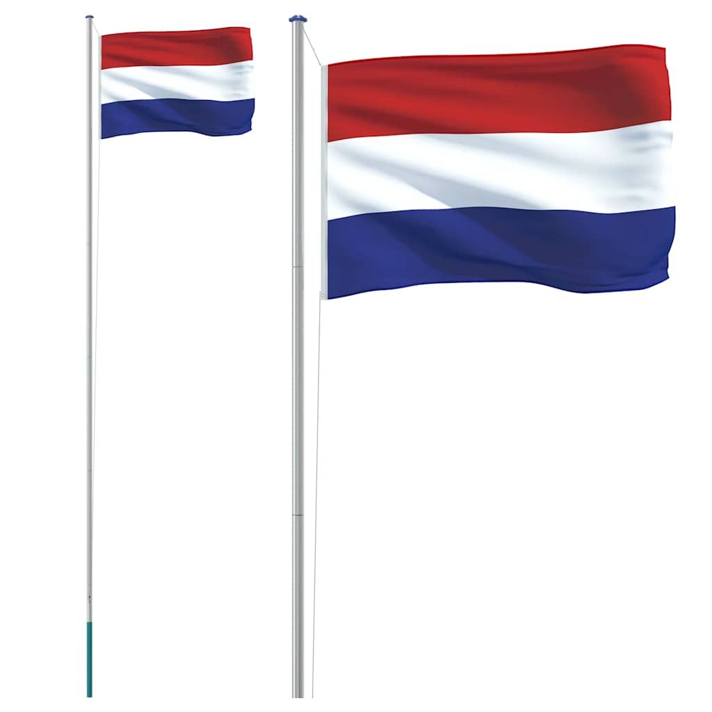 Niederländische Flagge mit Mast 6,08 m Aluminium