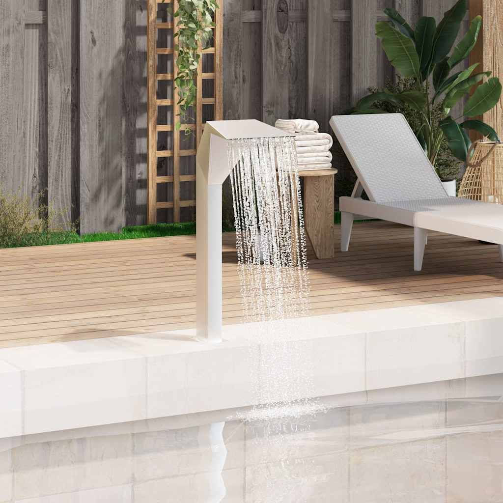 Pool-Wasserfall Edelstahl 50x30x90 cm Silbern