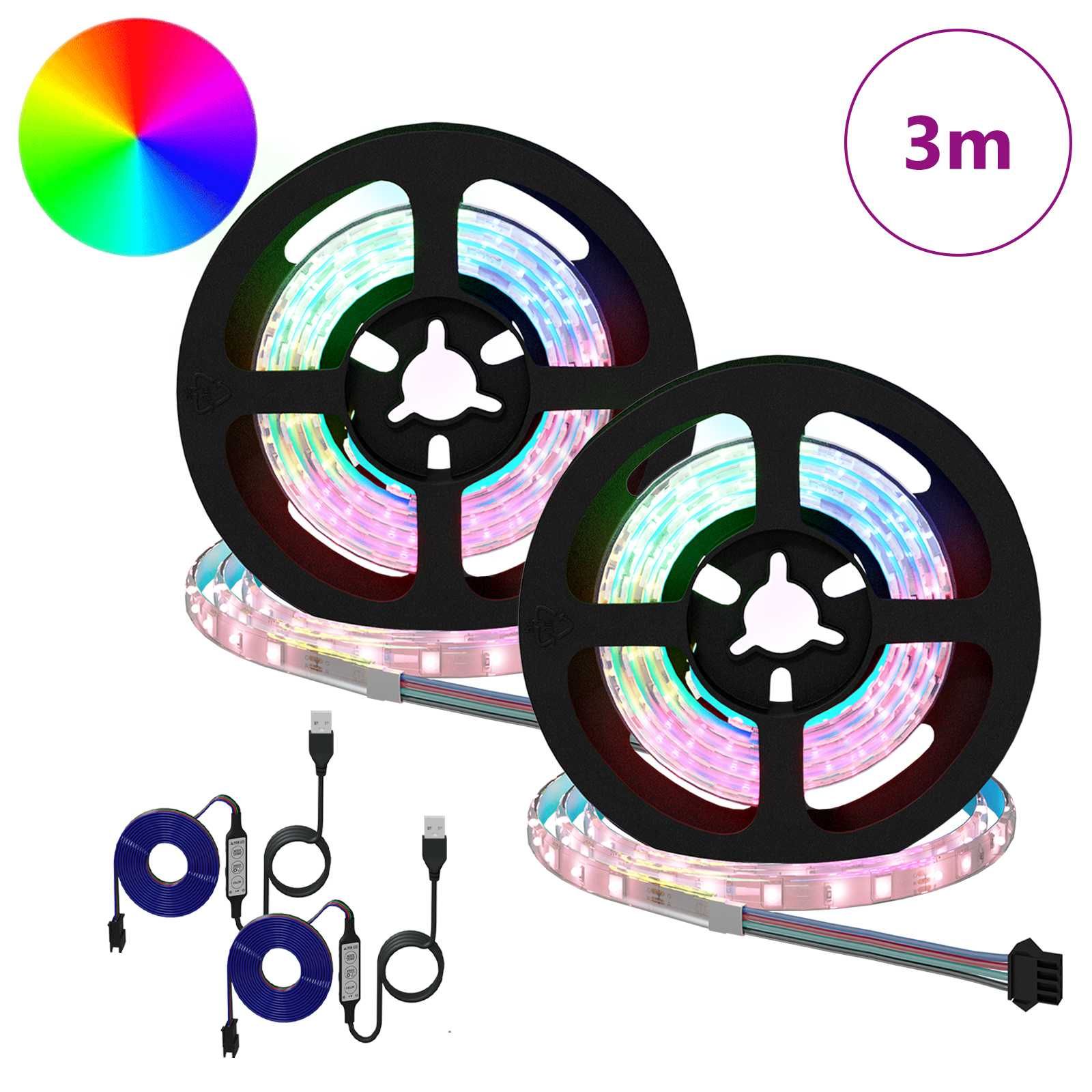 LED-Streifen 2 stk. Schwarz und Transparent