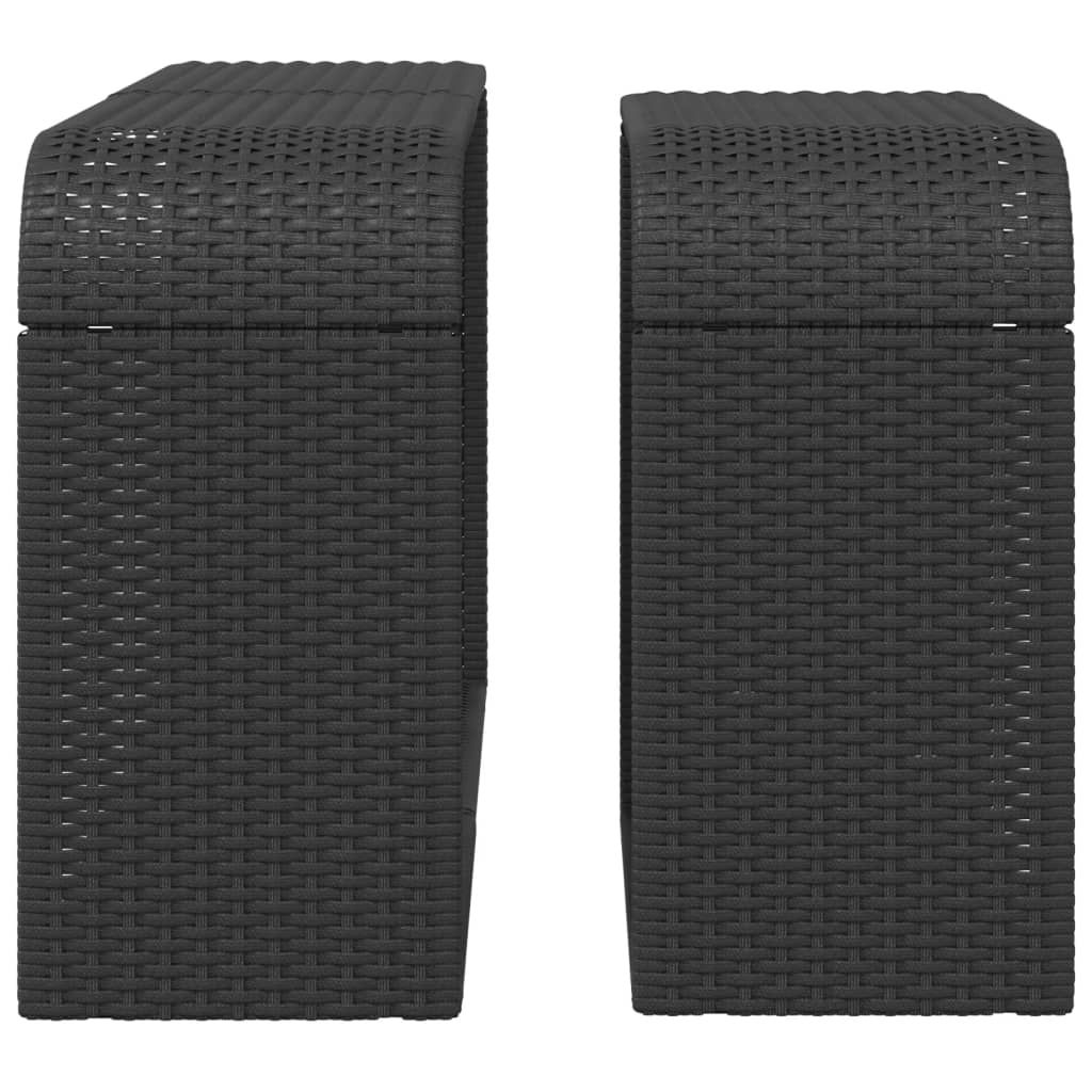 Lagerregale 2 Stk. Schwarz Poly Rattan