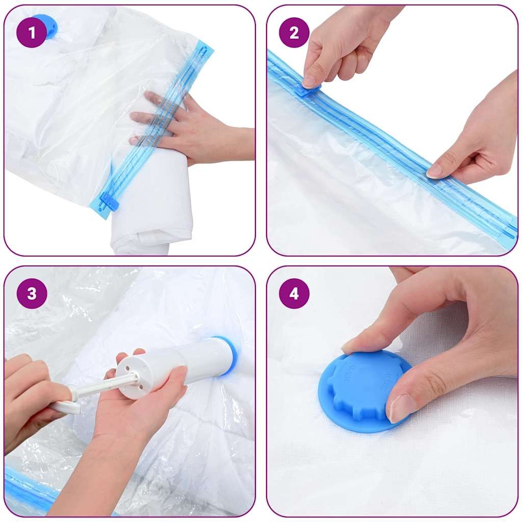 Aufbewahrungstaschen 5 pcs Transparent und Blau 130 x 100 cm