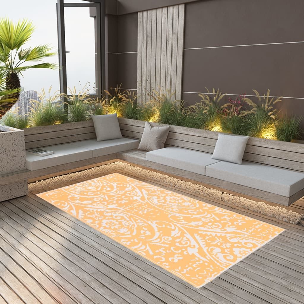 Outdoor-Teppich ARAKIL Orangefarben und Blau 120x180 cm PP