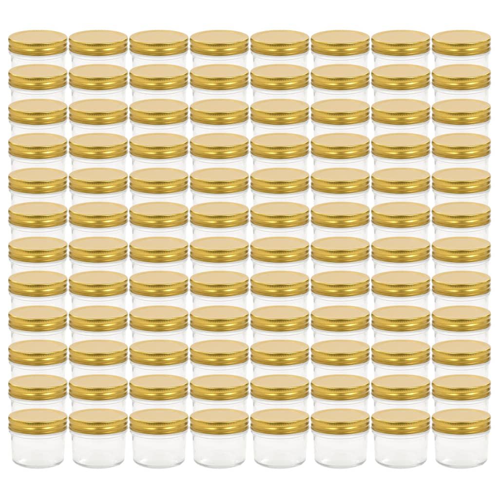 Marmeladengläser mit goldenem Deckel 96 Stk. 110 ml