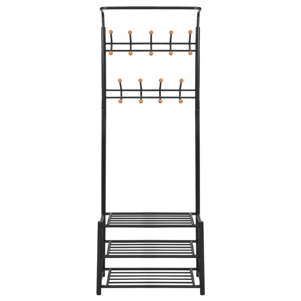 Garderobe mit Schuhablage 68×32×182,5 cm Schwarz
