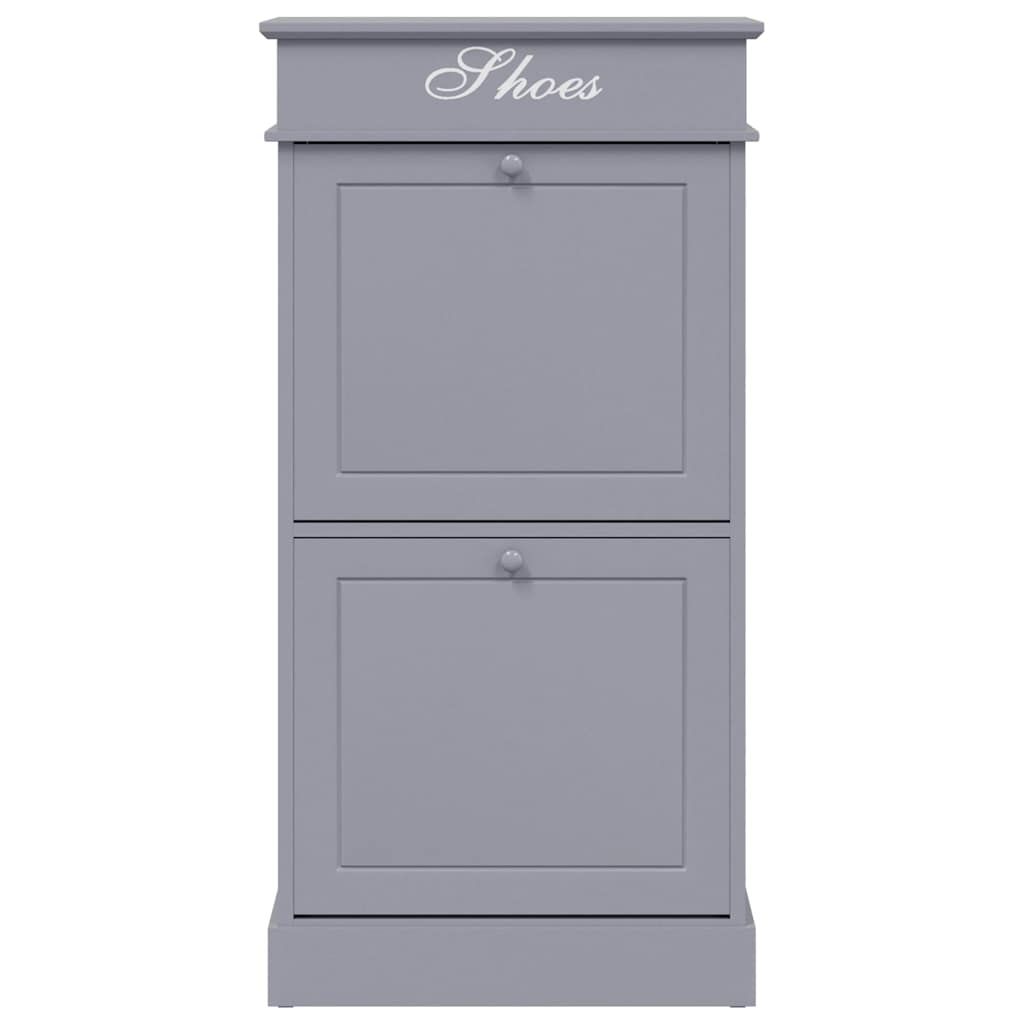 Schuhschrank Grau 50 x 28 x 98 cm Paulownia Holz