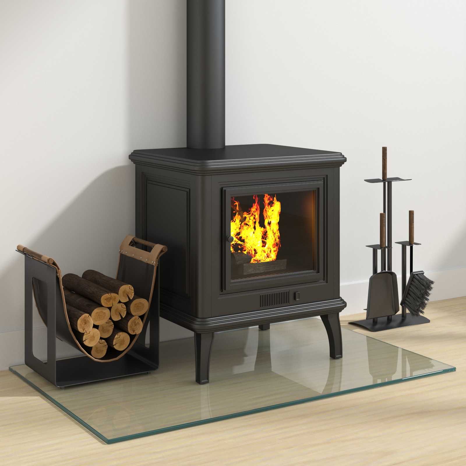 Feuerstelle Glasplatte Transparent 80 x 50 cm Glas