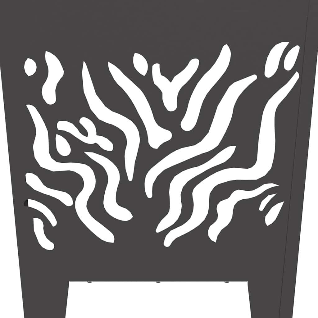 Feuerstelle Schwarz 40 x 40 x 40 cm Wetterfeststahl