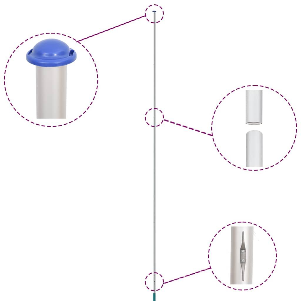 Flagge Spaniens mit Mast 6,08 m Aluminium
