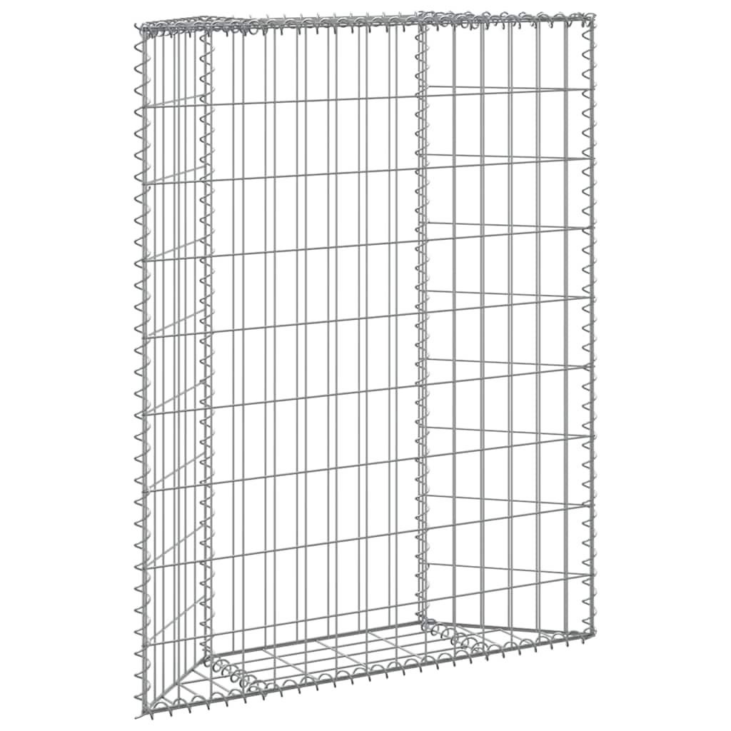 Gabionen-Hochbeet Trapezform Verzinkter Stahl 80x20x100 cm