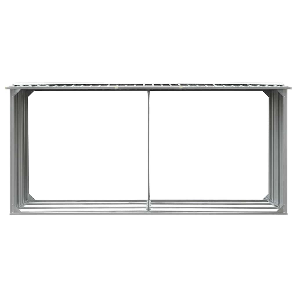 Brennholzlager aus verzinktem Stahl 330 x 92 x 153 cm Grau