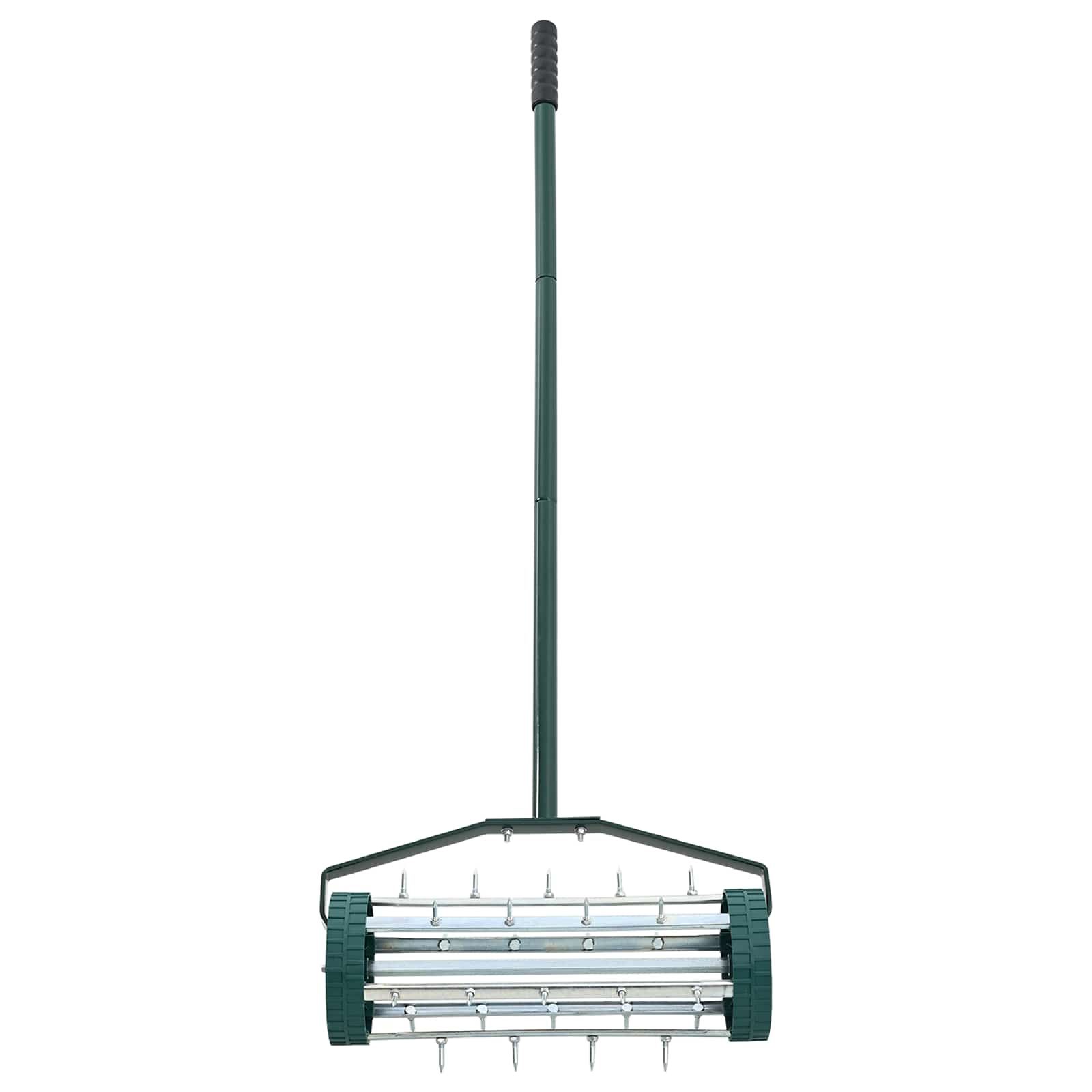 Rasenroller mit Luftungszangen Grün 127,5 x 44 cm Stahl