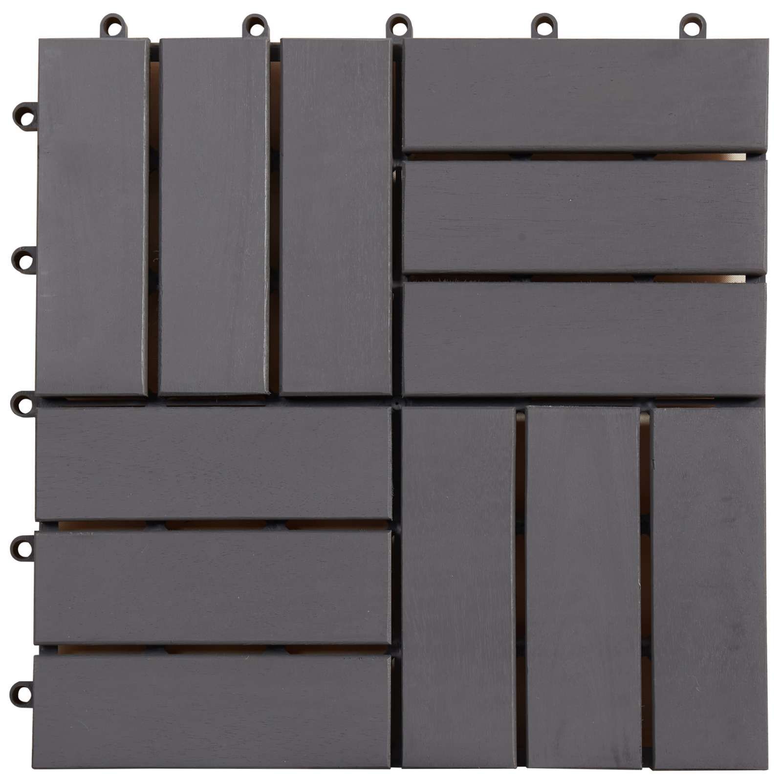 Terrassenfliese 30 pcs Grau 30 x 30 cm Akazien-Hartholz