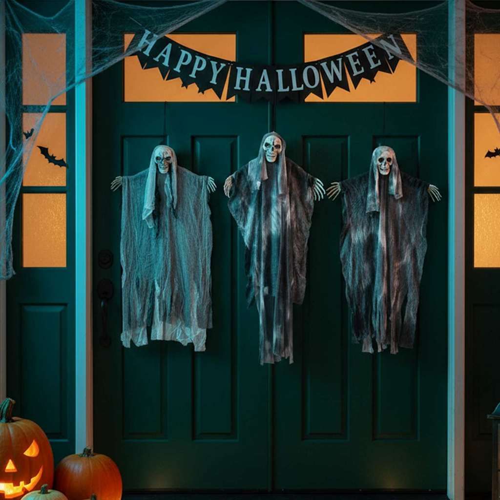 Hängender Halloween Geist 3 pcs Schwarz 66 x 110 cm Polyester
