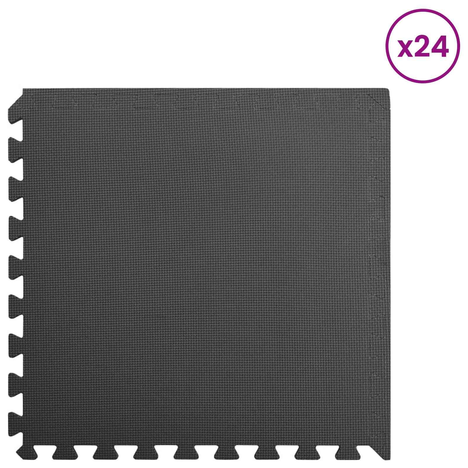 Pool Bodenschutzmatte 24 stk. Schwarz 8,64 ㎡ EVA-Schaum