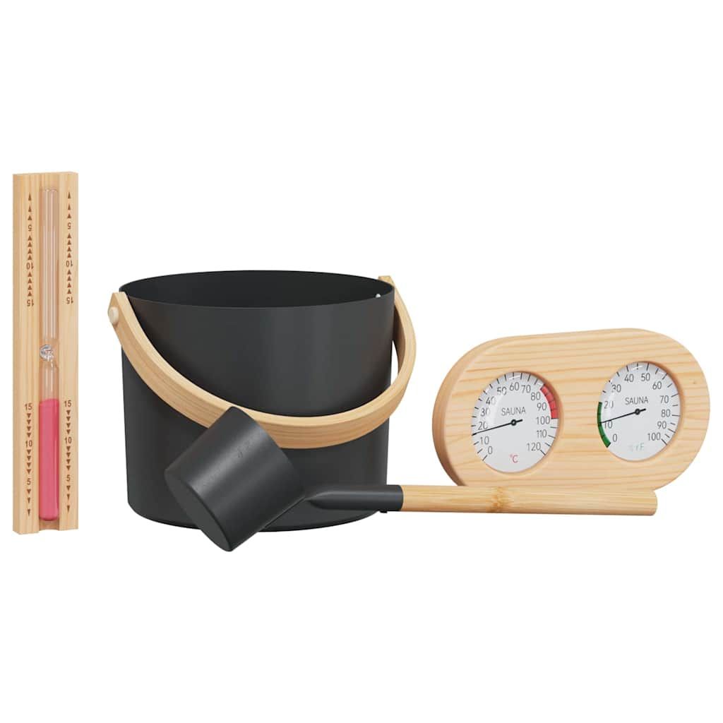 Sauna Zubehör Set 4 Stk. Schwarz
