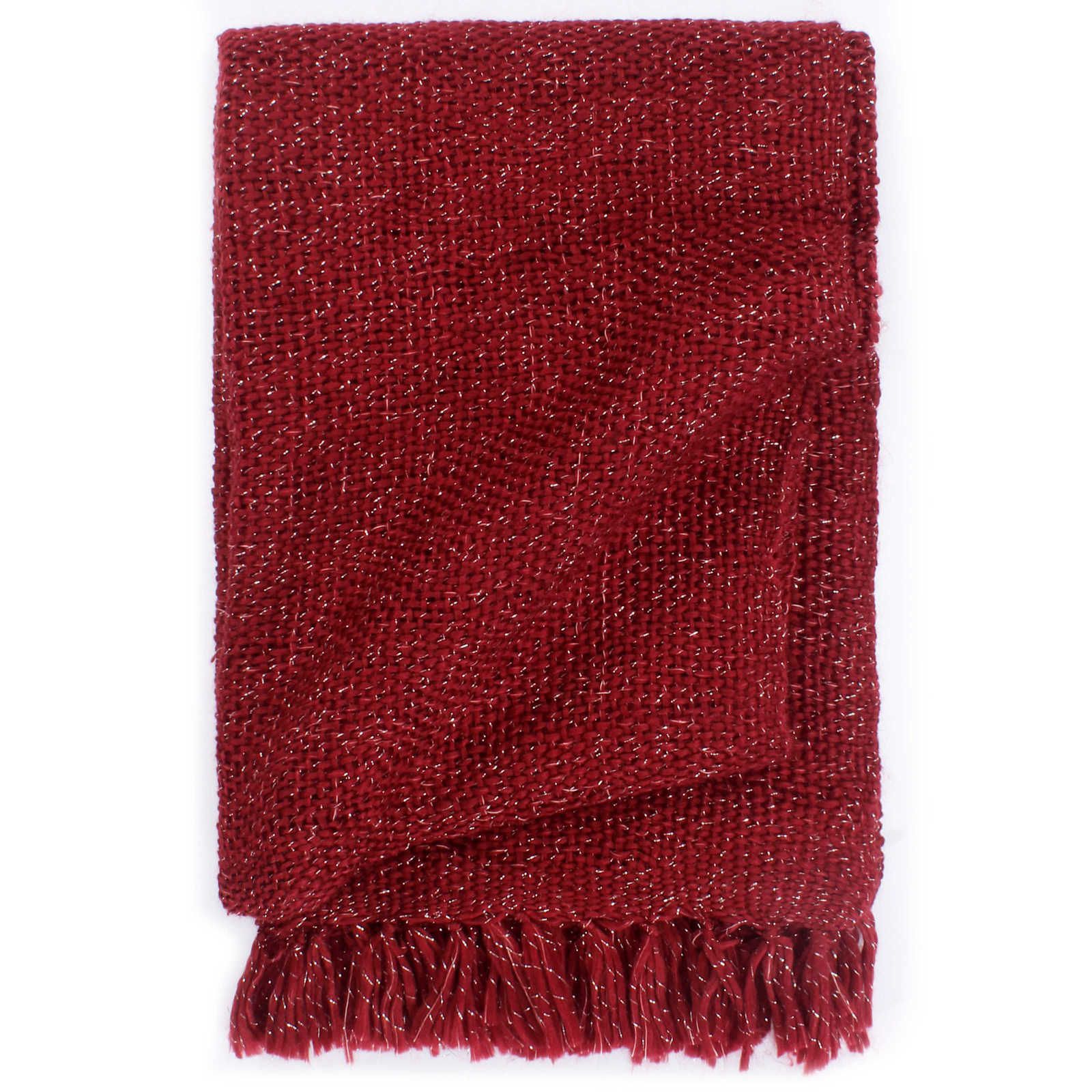 Decke Bordeauxrot 220 x 250 cm Polyester