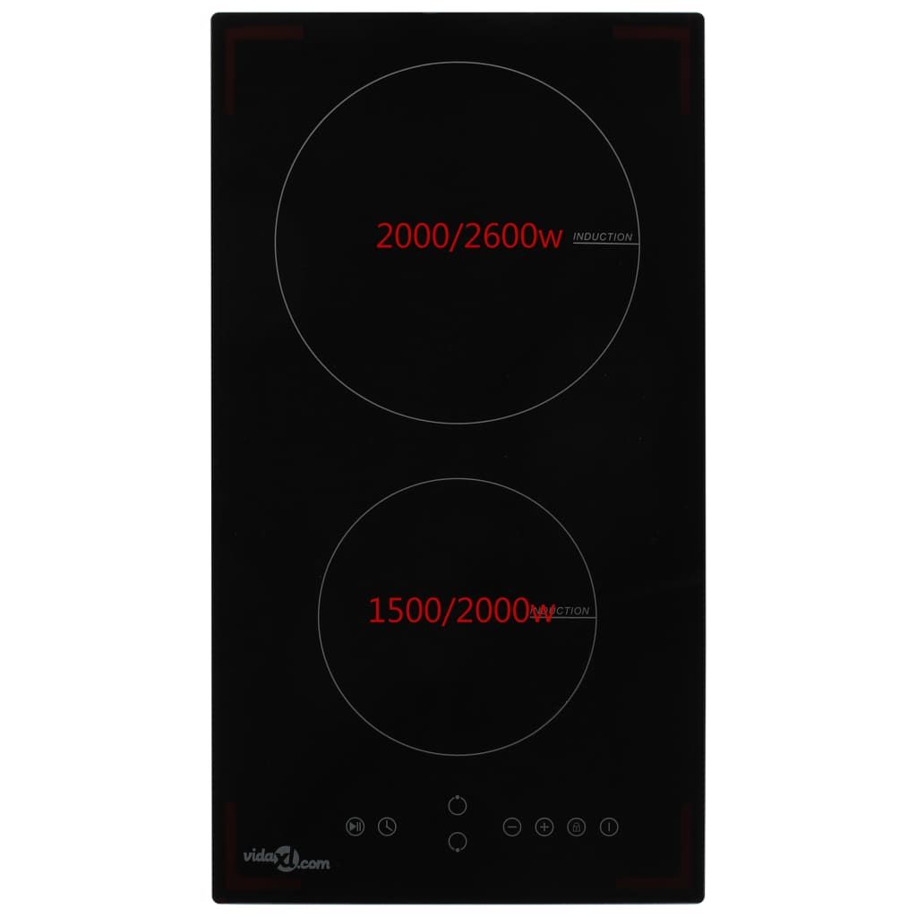 Induktionskochfeld mit 2 Platten Touch Control Glas 3500 W