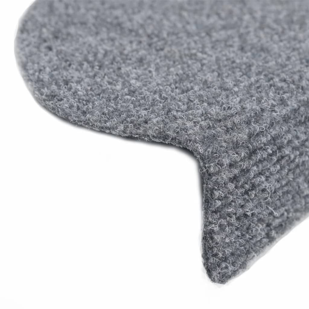 Stufenmatten Selbstklebend 15 Stk. 56x17x3 cm Hellgrau Halbrund