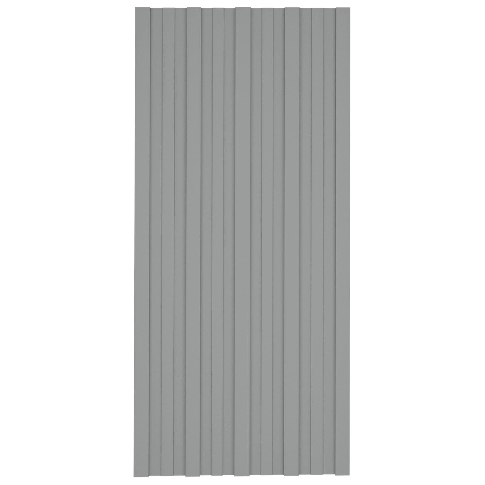 Dachpaneel 12 pcs Grau 100 x 45 cm Verzinkter Stahl