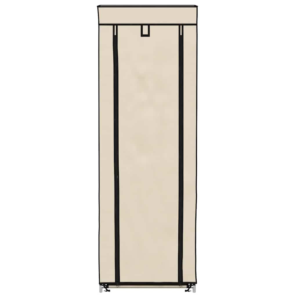 Schuhschrank mit Abdeckung Cremeweiß 57 x 29 x 162 cm Stoff