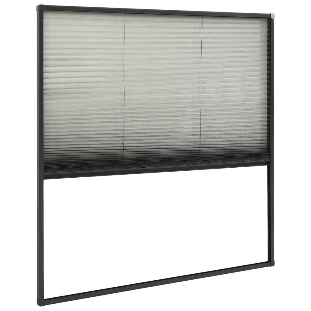 Insektenschutz-Plissee für Fenster Alu Anthrazit 120x120 cm