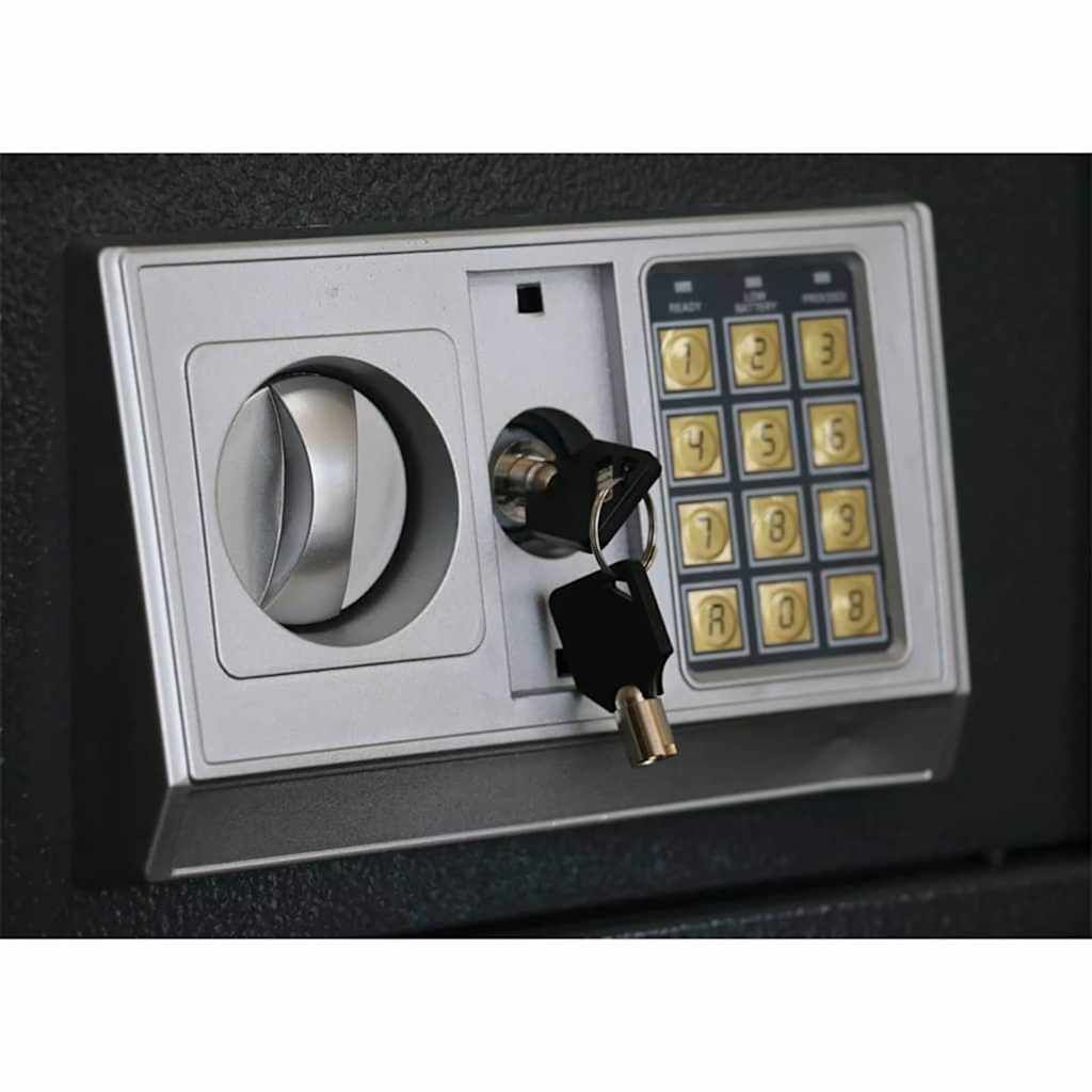 Digitaler Safe mit Schloss Dunkelgrau 31 x 20 x 20 cm Stahl