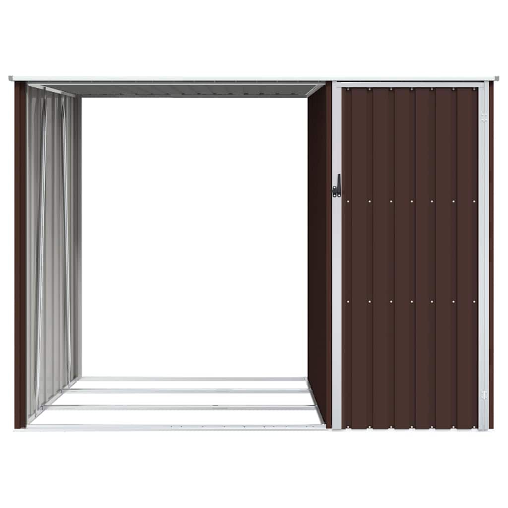 Garten Brennholzlager Braun 245x98x159 cm Verzinkter Stahl