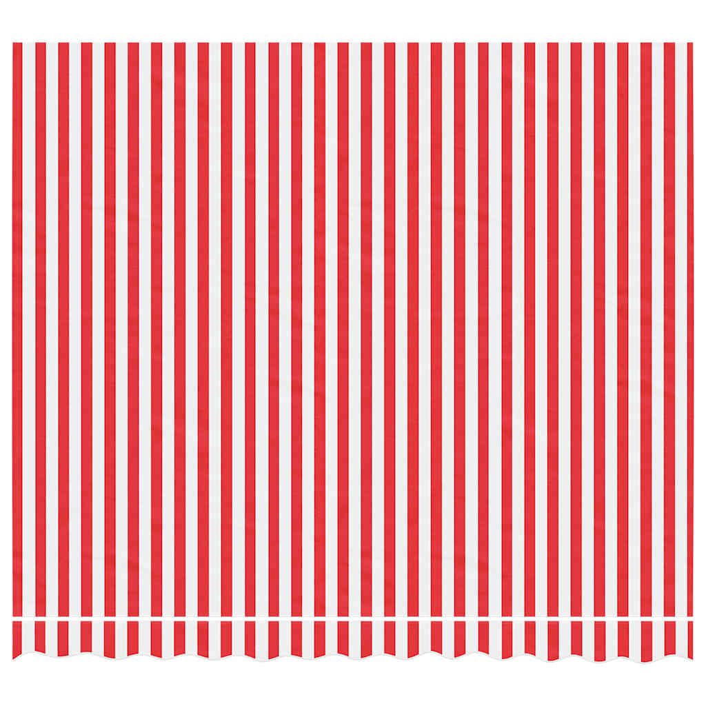 Ersatzstoff für Markise Rot und Weiß 3x2,5 m Polyester