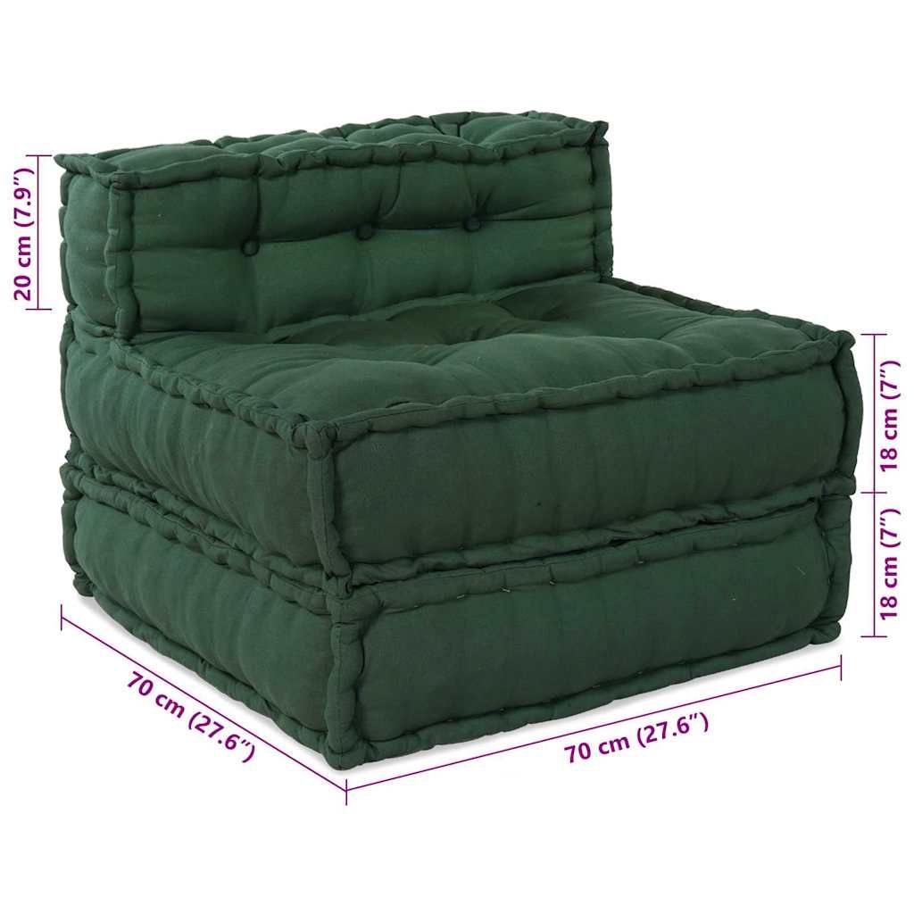 Modulare Sofagarnitur 3 pcs Grün Stoff