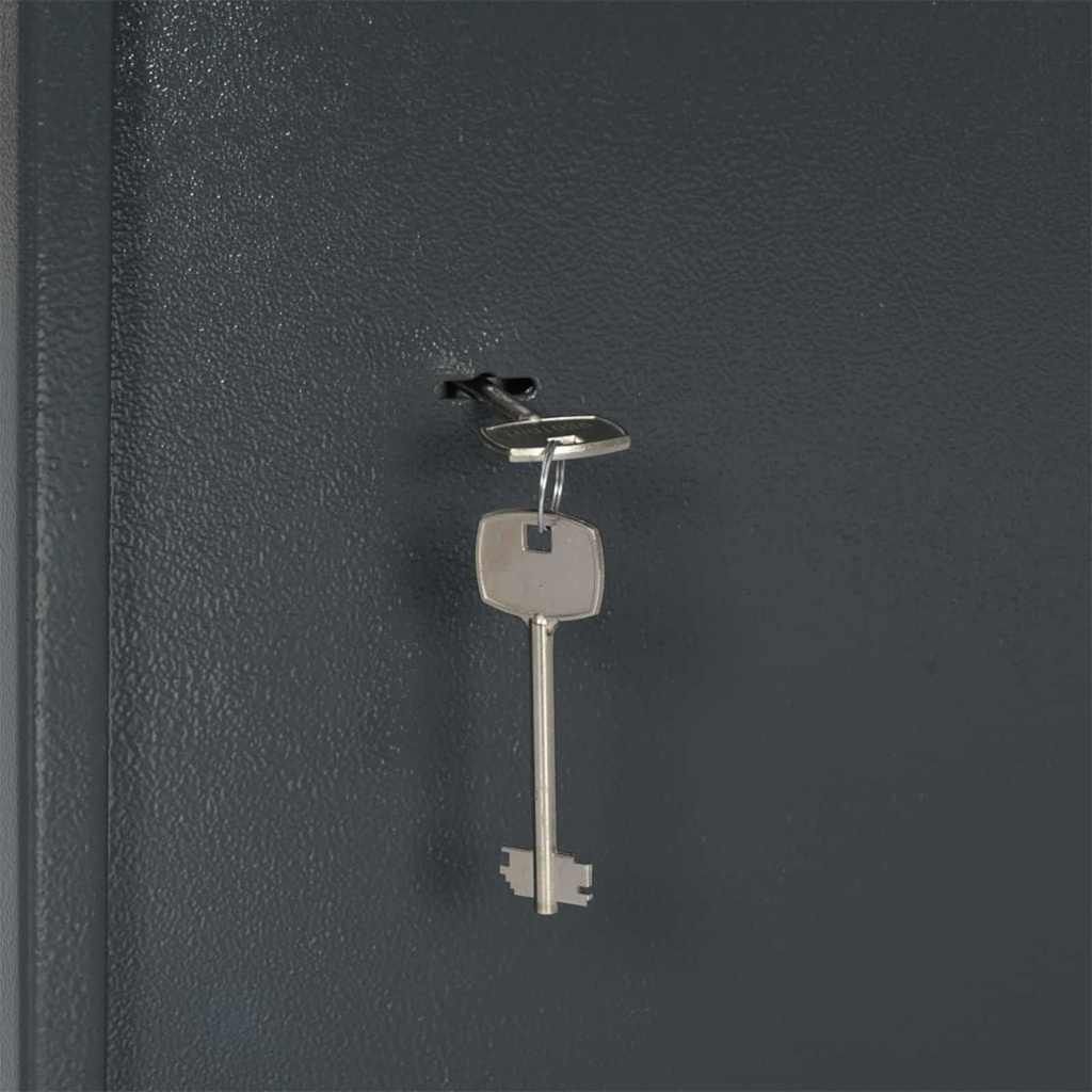 Safe Box mit Schloss Dunkelgrau 35 x 31 x 50 cm Stahl