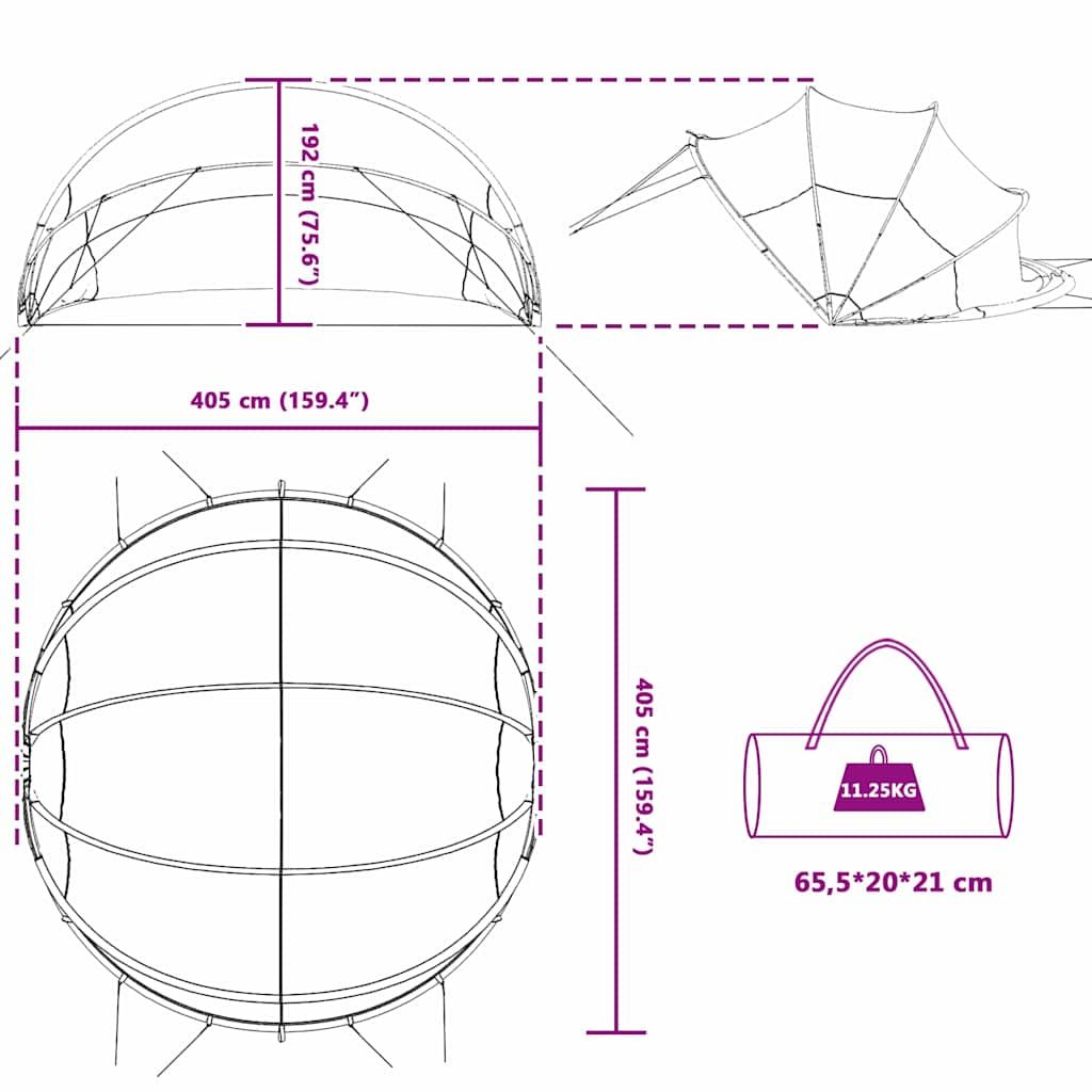 Pool-Dome 405 x 405 x 192 cm PVC Transparent