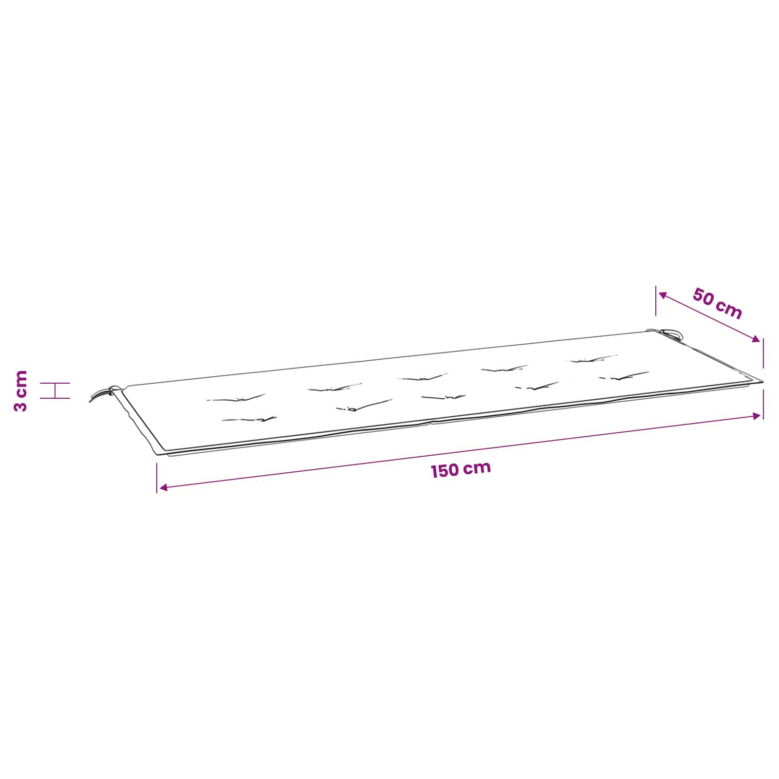 Gartenbank-Auflage Königsblau 150x50x3 cm Oxford-Gewebe