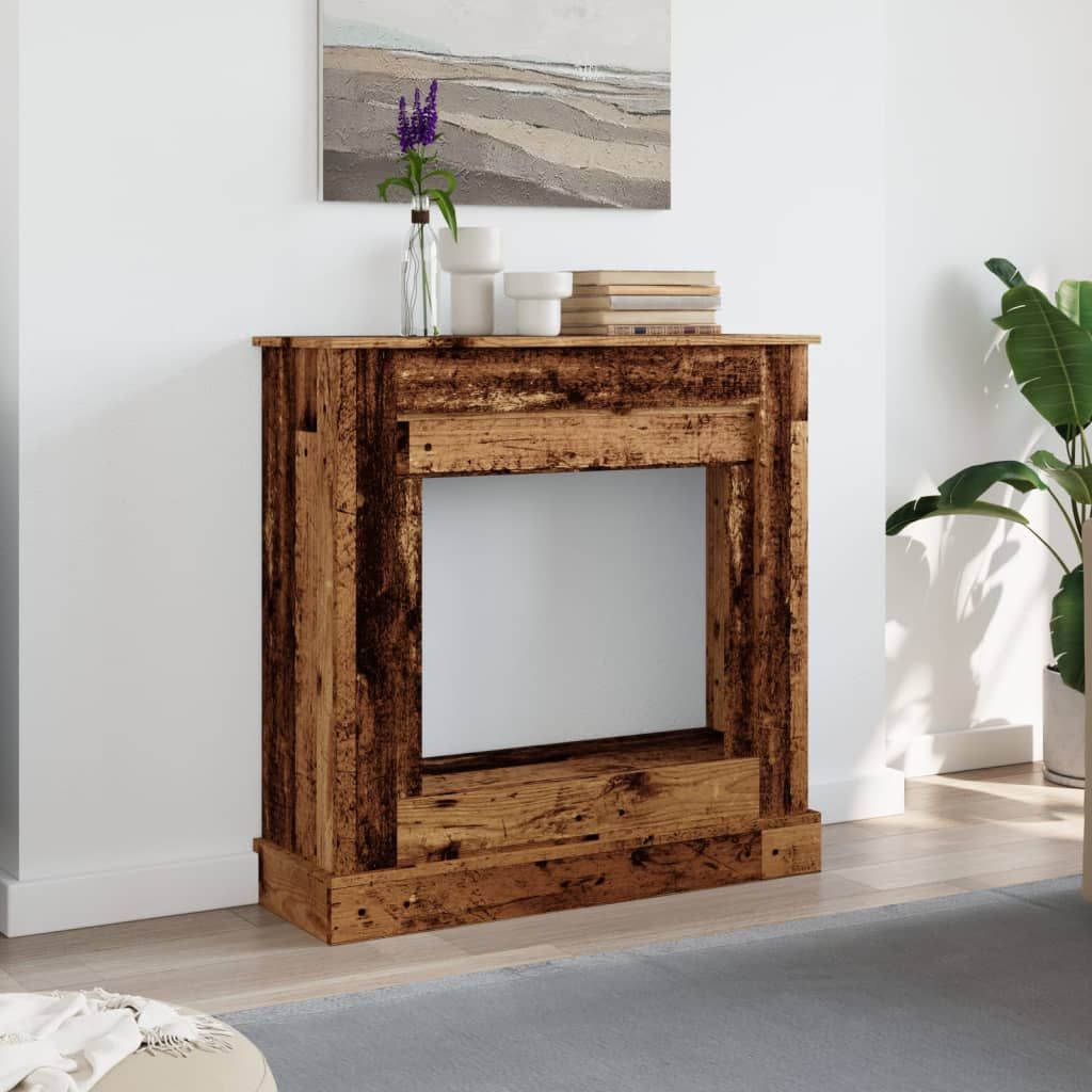 Kaminumrandung Altholz-Optik 90x30x90 cm Holzwerkstoff