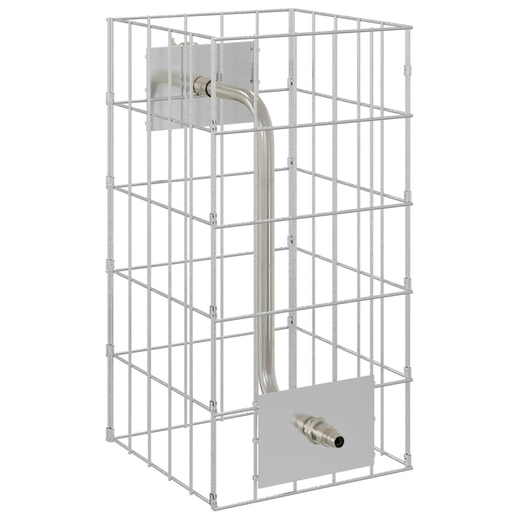 Gabionen Wasserhahn Silber 26 x 25 x 50 cm Edelstahl