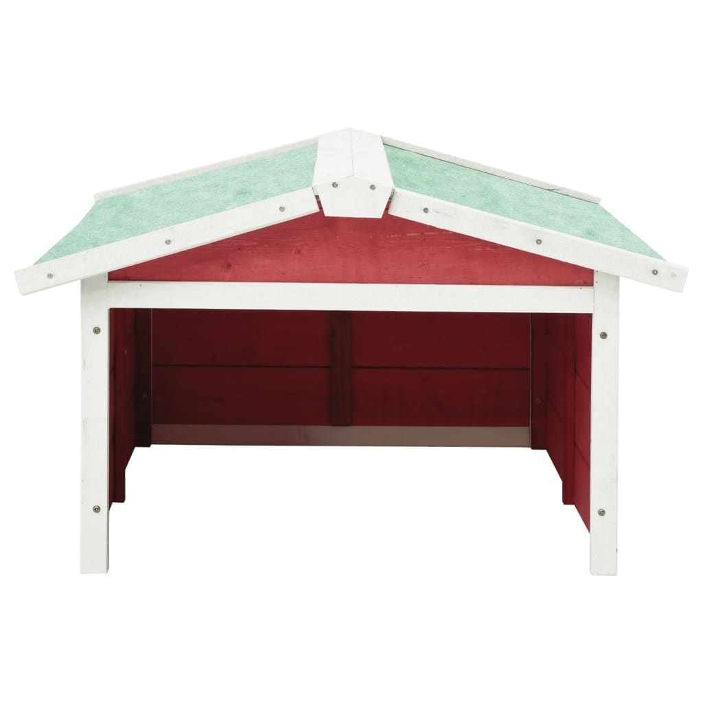 Roboter-Rasenmäher Garage 72x87x50 cm Rot Weiß Tannenholz