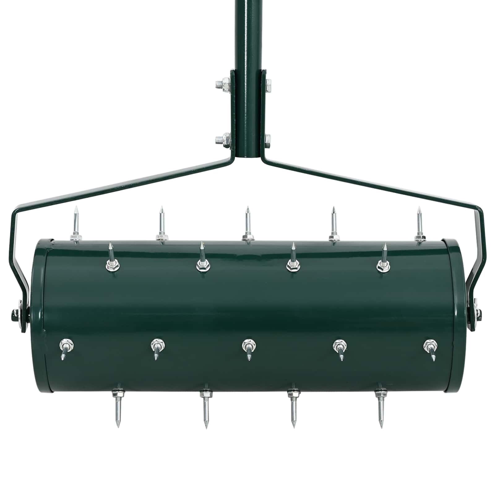 Rasenroller mit Luftungszangen Grün 128 x 38 cm Stahl