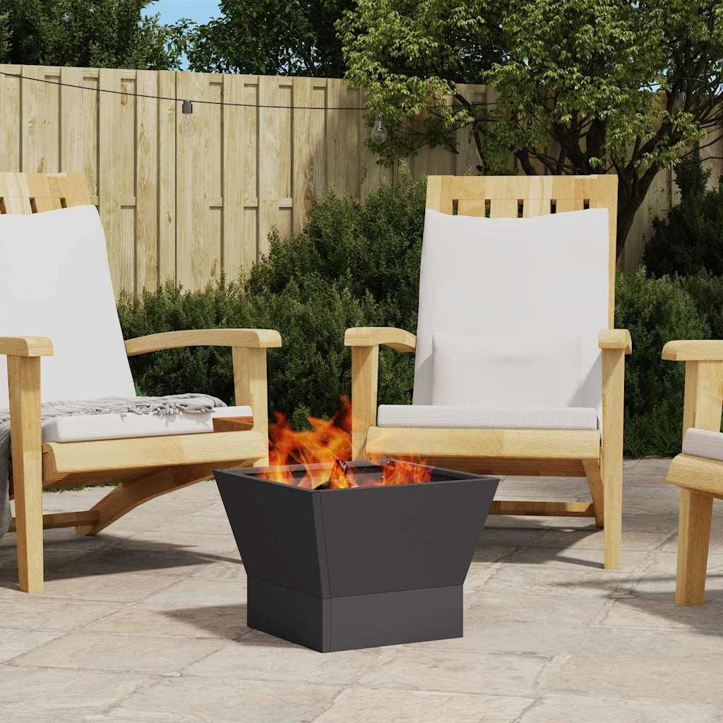 Feuerstelle Schwarz 40 x 40 x 35 cm Wetterfeststahl